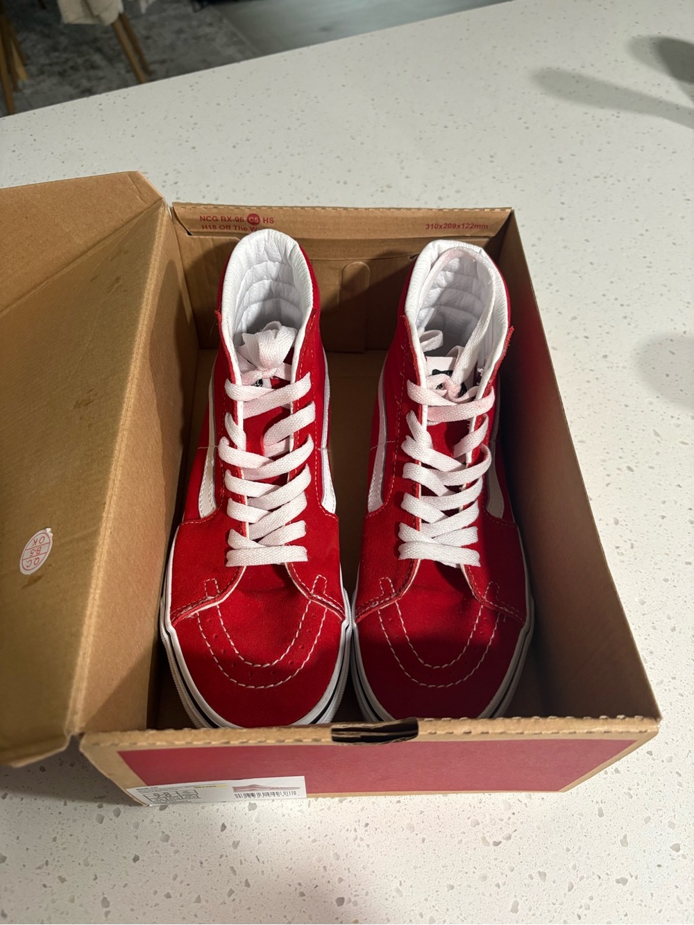 Red hi top vans